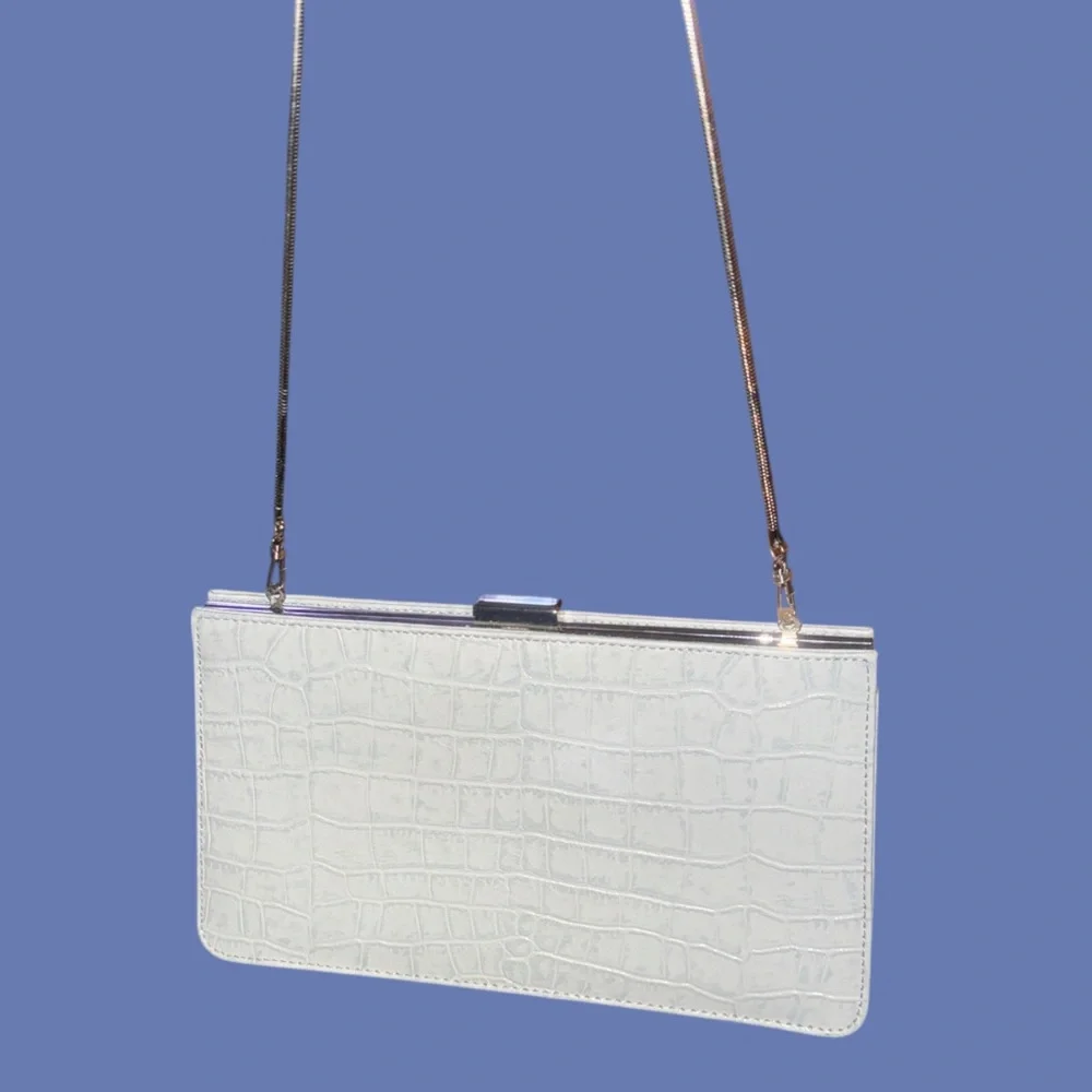 Gianni‎ Bini Crocodile Leather Clutch Crossbody Handbag